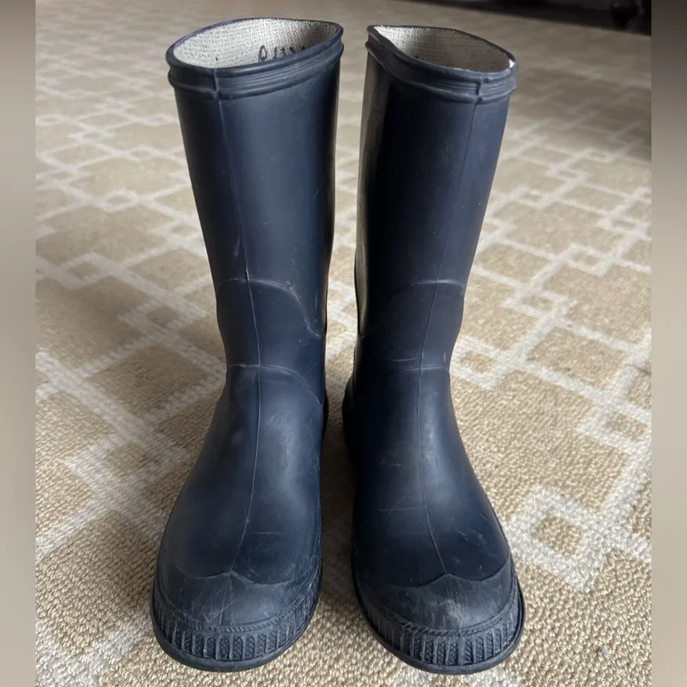 Kamik Waterproof Rubber Rain Boots Outdoor Winter School Navy Blue Kids Size 13